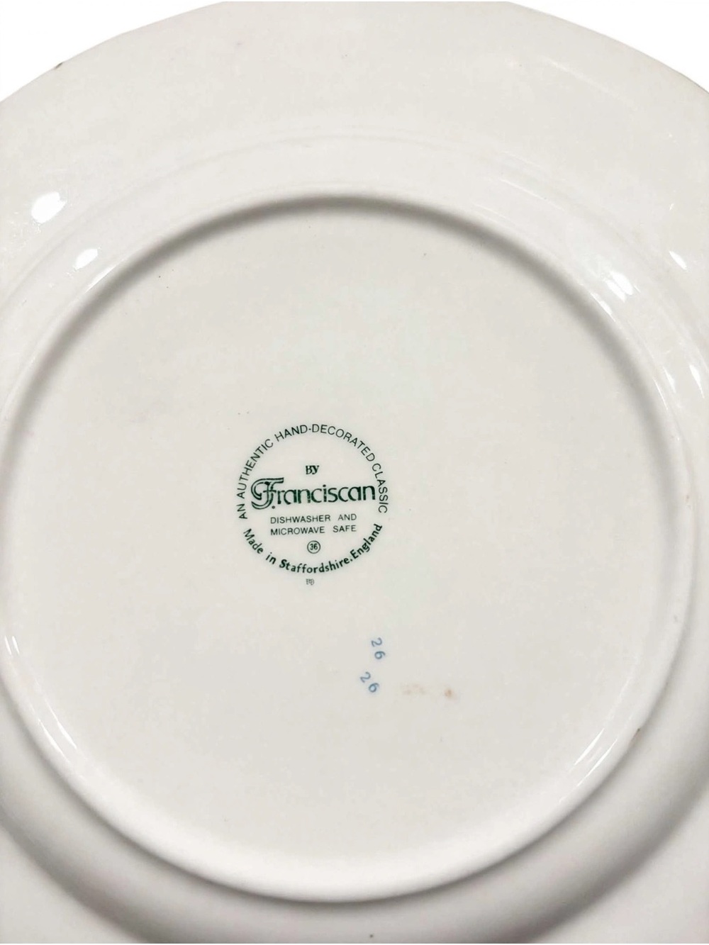 Franciscan Desert Rose - set of 4 8” Salad Plates - Green Circle made in England